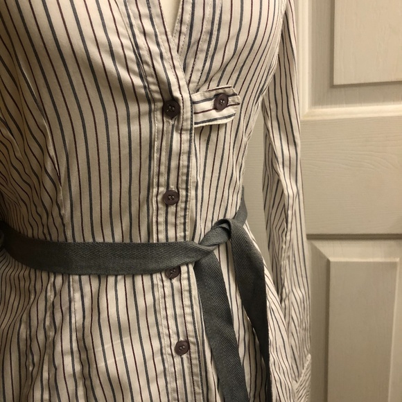 Topshop pinstripe button down shirt dress size 4 - Picture 3 of 5